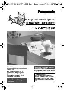 Manual de uso Panasonic KX-FC245SP Máquina de fax