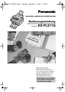 Bedienungsanleitung Panasonic KX-FL511G Faxmaschine