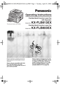 Manual Panasonic KX-FLB813EX Fax Machine