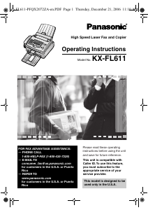 Manual Panasonic KX-FL611 Fax Machine