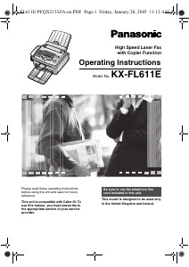 Manual Panasonic KX-FL611E Fax Machine