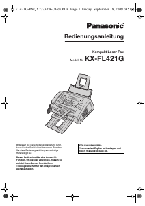 Bedienungsanleitung Panasonic KX-FL421G Faxmaschine