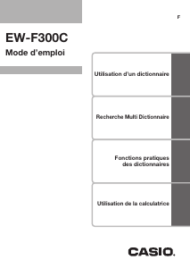 Mode d’emploi Casio EW-F300C Dictionnaire électronique