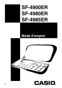 Mode d’emploi Casio SF-4985ER Organiseur