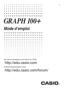 Mode d’emploi Casio GRAPH100+ Calculatrice graphique