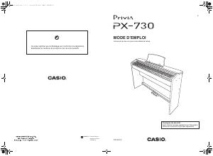 Mode d’emploi Casio PX-730 Privia Piano numérique