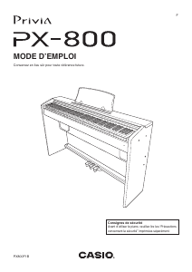 Mode d’emploi Casio PX-800 Privia Piano numérique