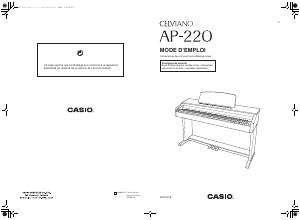 Mode d’emploi Casio AP-220 Celviano Piano numérique