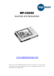 Mode d’emploi Mpman MP-CS250 Lecteur Mp3