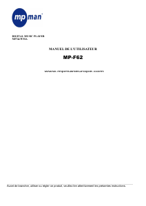 Mode d’emploi Mpman MP-F62 Lecteur Mp3