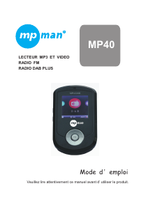 Mode d’emploi Mpman MP-40 Lecteur Mp3