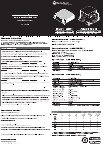 Manuale SilverStone XE02-2011 Dissipatore CPU