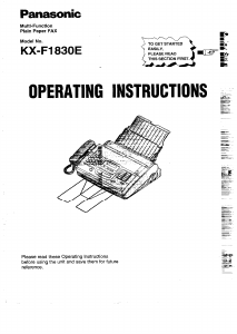 Manual Panasonic KX-F1830E Fax Machine