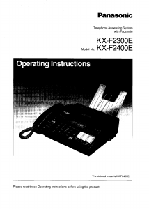 Manual Panasonic KX-F2300E Fax Machine