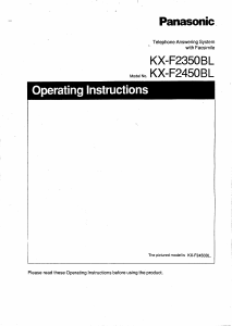 Manual Panasonic KX-F2350BL Fax Machine