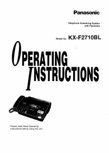 Handleiding Panasonic KX-F2710BL Faxapparaat