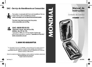 Manual Mondial CR-09M Titanium Power Aparador de cabelo