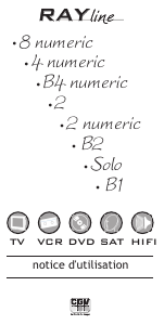 Mode d’emploi CGV RAYline 2 Numeric Télécommande