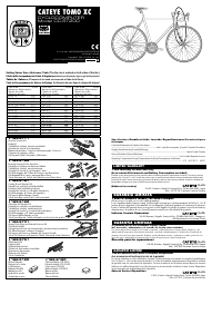 Mode d’emploi Cateye CC-ST200 Tomo XC Compteur vélo