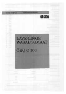 Mode d’emploi Castor ÖKO C 100 Lave-linge