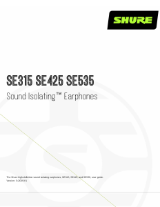 Manual Shure SE315 Headphone