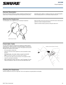 Handleiding Shure SE215M Koptelefoon