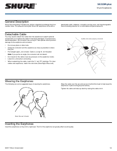 Manual Shure SE215M-plus Headphone