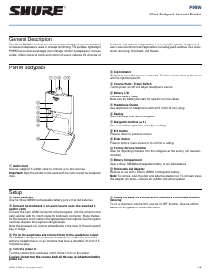 Manual Shure P9HW Bodypack Receiver
