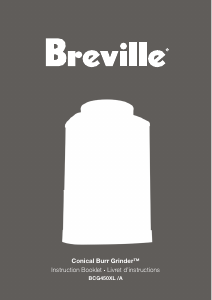 Mode d’emploi Breville BCG450XL Moulin à café