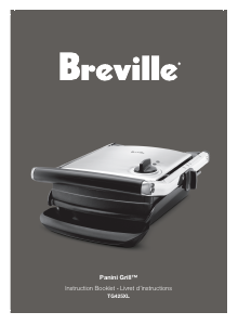 Mode d’emploi Breville TG425XL Panini Grill Grill