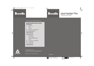 Manual de uso Breville JE95XL Juice Fountain Plus Licuadora