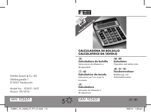 Manuale United Office IAN 102651 Calcolatrice