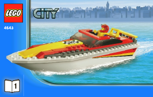 Handleiding Lego set 4643 City Motorboot transport