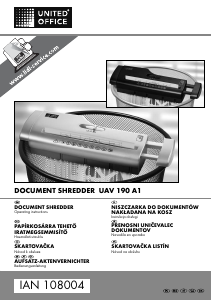 Manual United Office IAN 108004 Paper Shredder