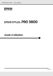 Mode d’emploi Epson Stylus Pro 3800 Imprimante