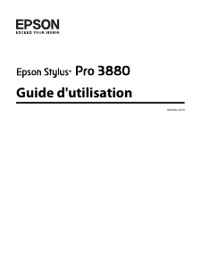 Mode d’emploi Epson Stylus Pro 3880 Imprimante