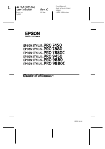 Mode d’emploi Epson Stylus Pro 9880C Imprimante