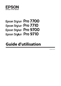 Mode d’emploi Epson Stylus Pro 7700 Imprimante