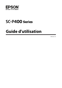 Mode d’emploi Epson SC-P400 SureColor Imprimante photo