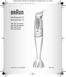 Hướng dẫn sử dụng Braun MR 320 Omelette Máy xay sinh tố cầm tay