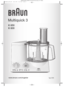 Bedienungsanleitung Braun K 650 Multiquick 3 Küchenmaschine