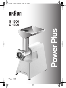 Manuál Braun G 1500 PowerPlus Mlýnek na maso