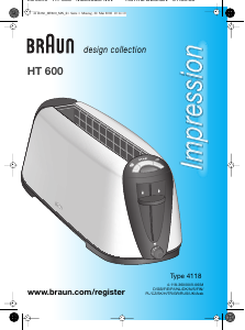 Hướng dẫn sử dụng Braun HT 600 Impression Máy nướng bánh mì