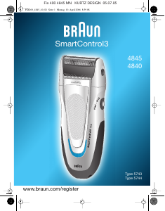 Mode d’emploi Braun 4845 SmartControl3 Rasoir électrique