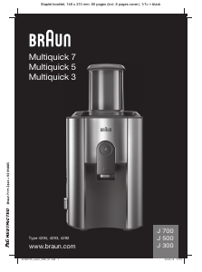 Kullanım kılavuzu Braun J500 Multiquick 5 Meyve sıkacağı