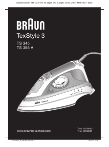 Kullanım kılavuzu Braun TS 355 A TexStyle 3 Ütü