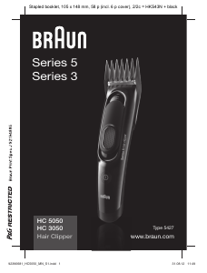 Εγχειρίδιο Braun HC 5050 Series 5 Κουρευτική μηχανή