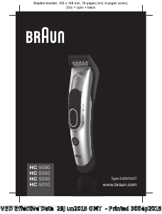 Bruksanvisning Braun HC 5050 Hårklippare