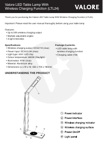 Handleiding Valore LTL24 Lamp