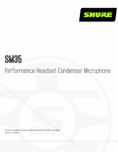 Handleiding Shure SM35 Headset